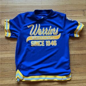 Golden State Warriors blue shooting shirt official NBA zig zag 14 16 jersey M